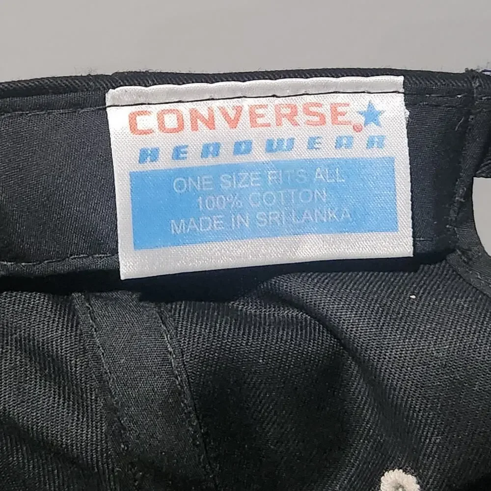 VTG Y2K 2000s Converse All Star Chuck Taylor Black Adjustable Strapback‎ Hat Cap